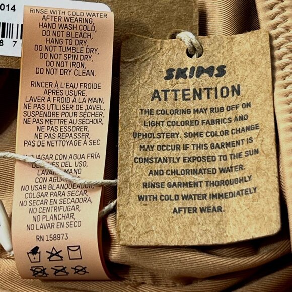 SKIMS Swim One Shoulder Monokini Ochre Womens Medium - Picture 11 of 13